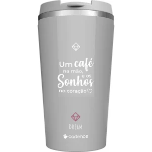 Copo Térmico Cinza 400ml para Cafeteira Cadence To Go (Modelo Dream)